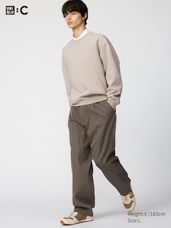 Pleated Wide Tapered Trousers