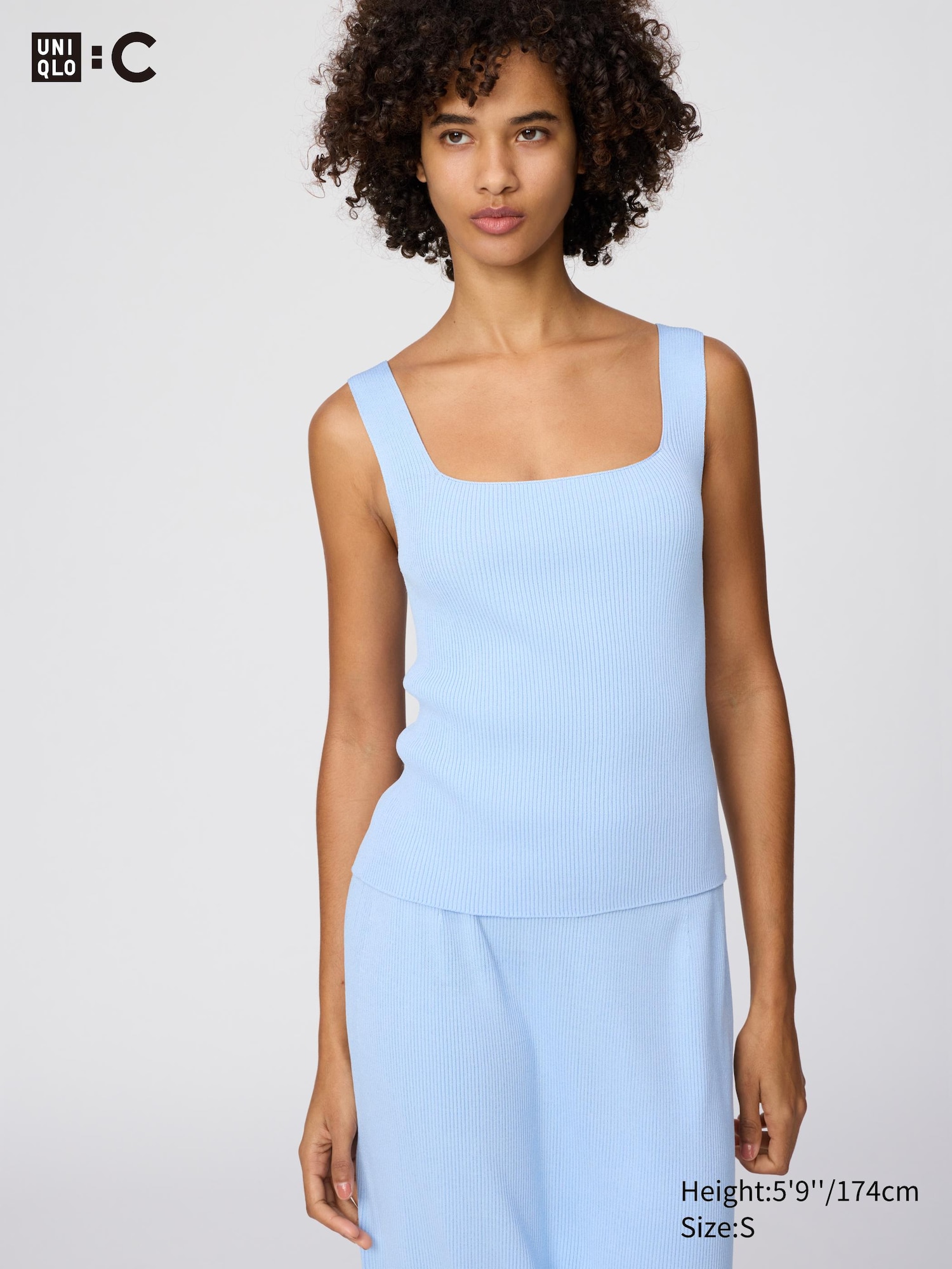 3D Knit Seamless Ribbed Square Neck Jumper (Sleeveless)