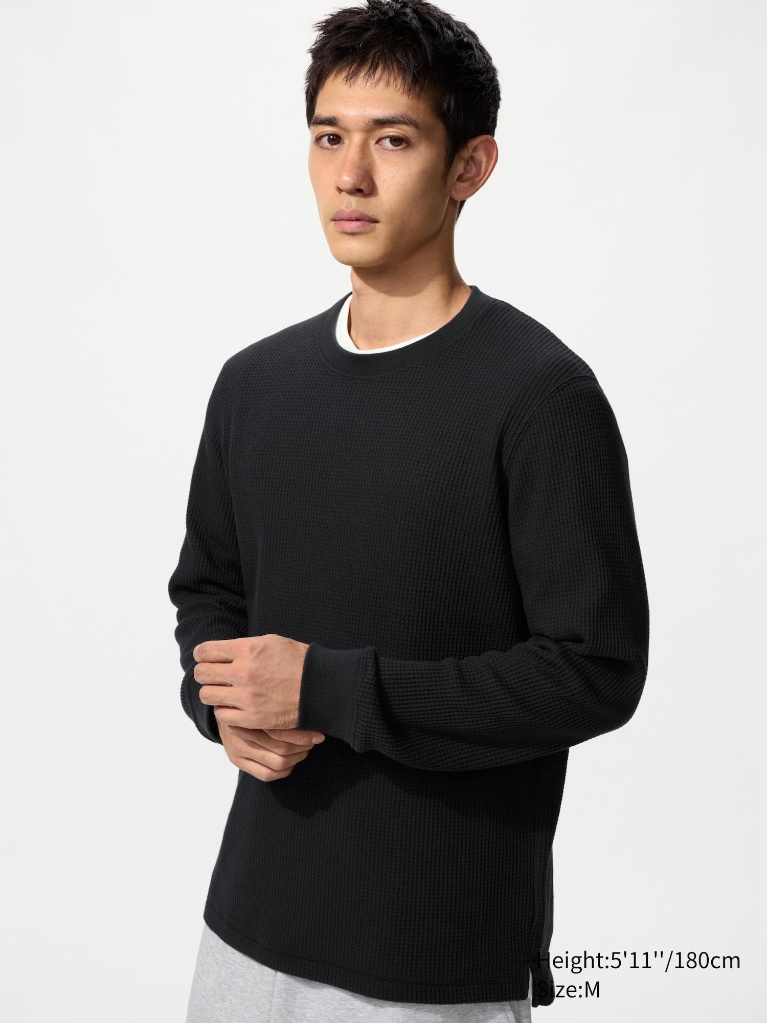 Waffle Crew Neck T-Shirt (Long Sleeve)