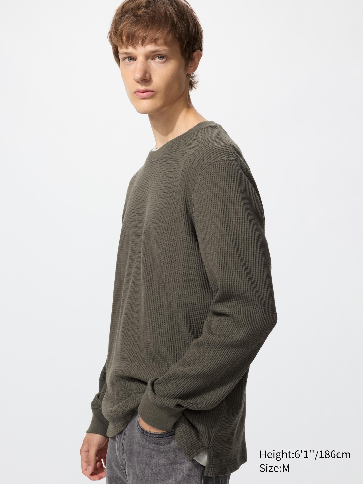 Waffle Crew Neck T-Shirt (Long Sleeve)