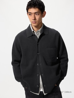 Milano Ribbed Shirt Collar Cardigan