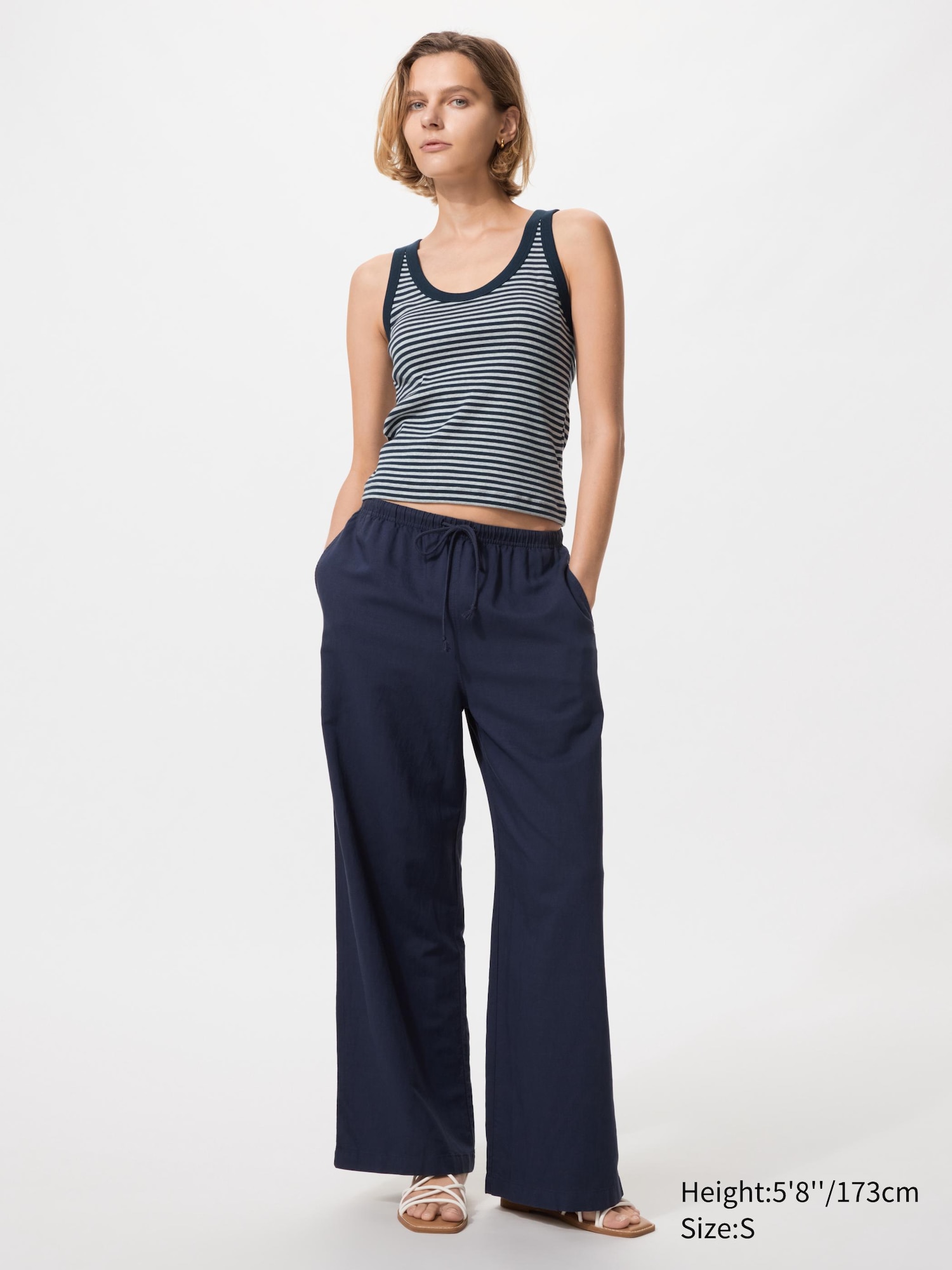 Soft Ribbed Vest Top (Striped)