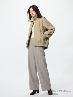 Smart Wide Trousers (Striped, Longer)