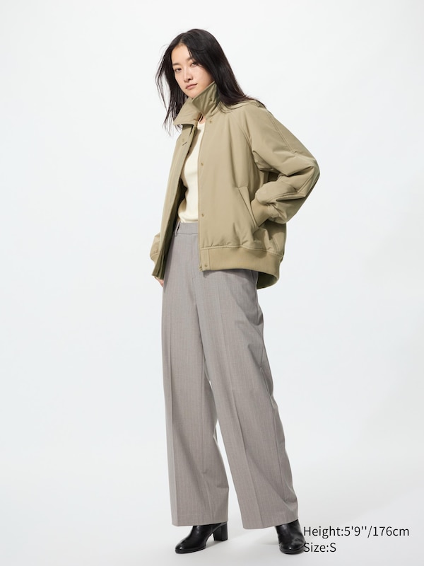 Smart Wide Trousers (Striped, Longer)