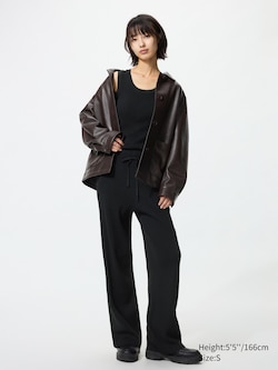Washable Knit Ribbed Trousers