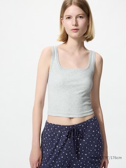 Cropped Square Neck Sleeveless Top