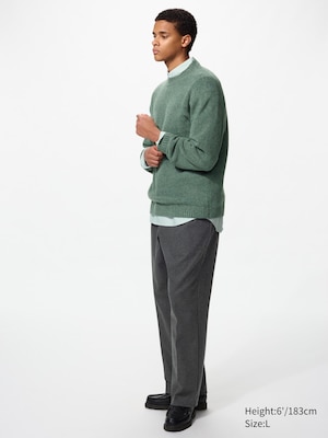 Pleated Wide Trousers (Brushed Jersey)