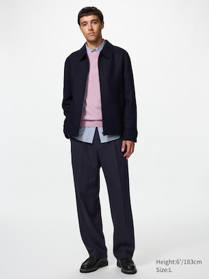 Pleated Wide Trousers (Brushed Jersey)