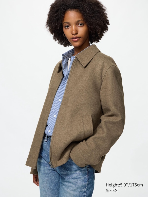 Single Collar Short Blouson