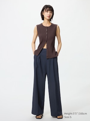 Smart Pleated Wide Trousers