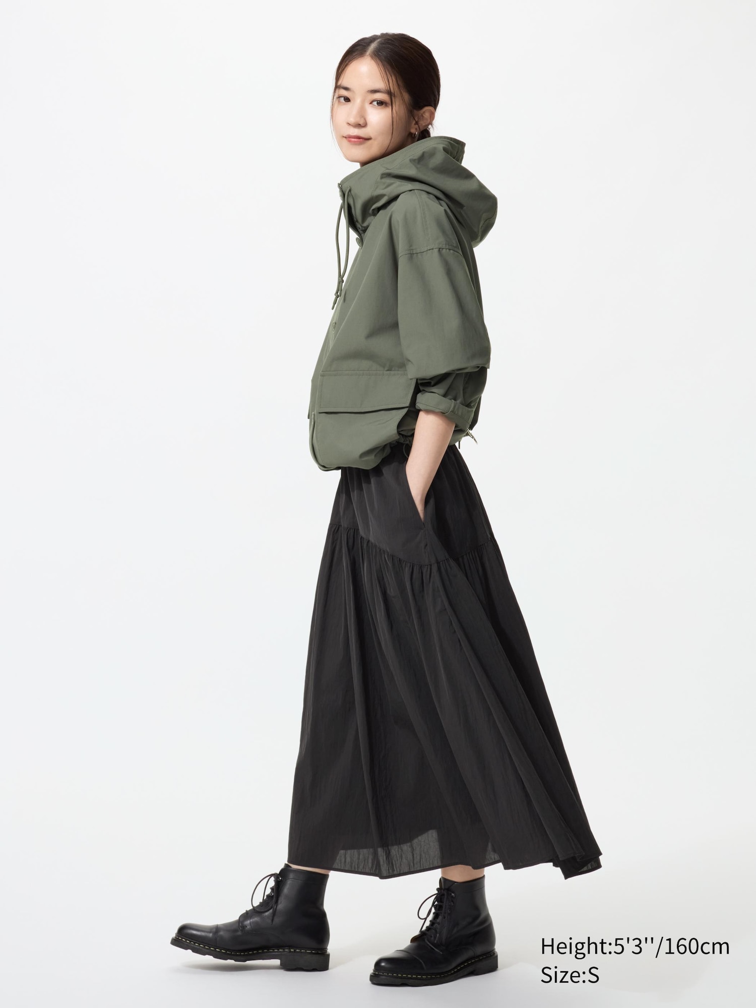 Nylon Gathered Skirt