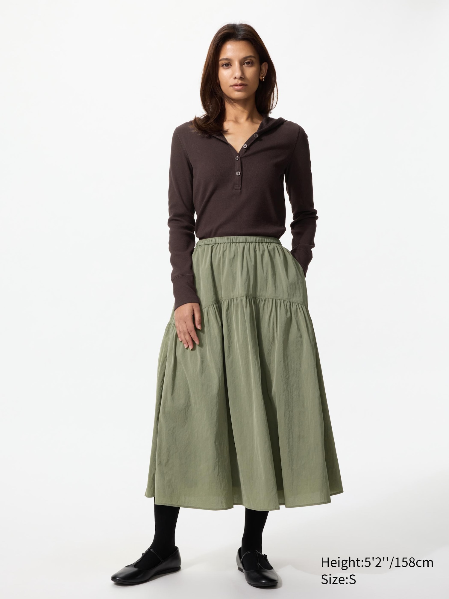Nylon Gathered Skirt