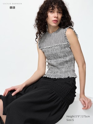 Shirring T-Shirt (Sleeveless)