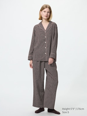 Satin Pyjamas (Printed, Long Sleeve)