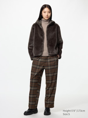 Flannel Easy Ankle Trousers (Checked)