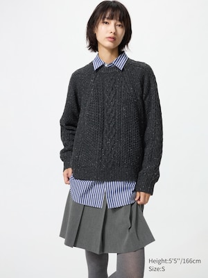 Low Gauge Cable Knit Crew Neck Jumper