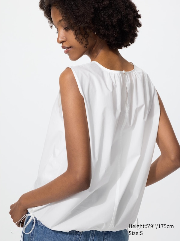 Cotton Blend Sleeveless Blouse