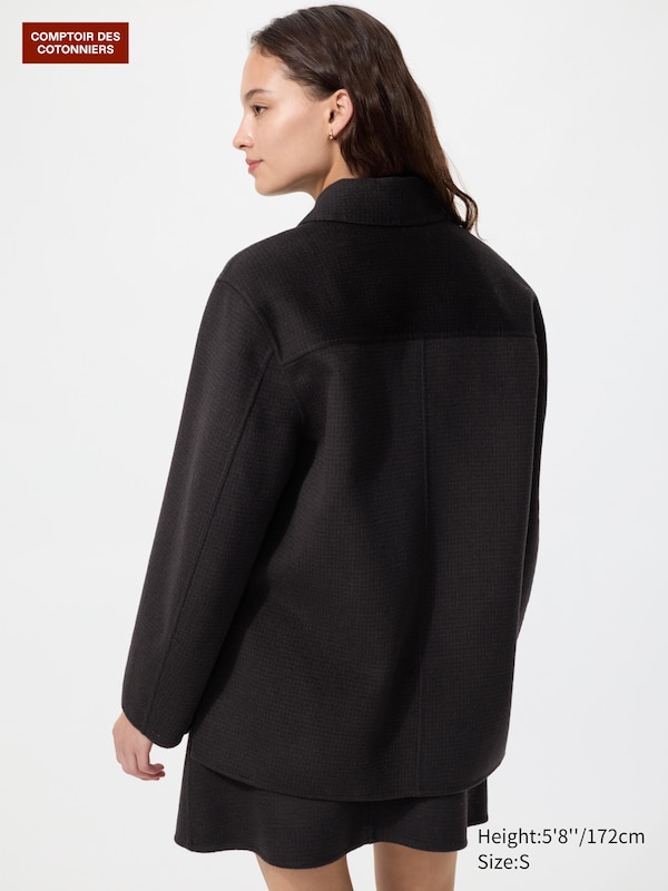 Double-Faced Wool Blend Shirt Jacket