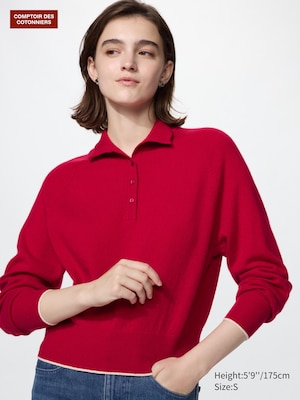 100% Cashmere High Neck Button Jumper