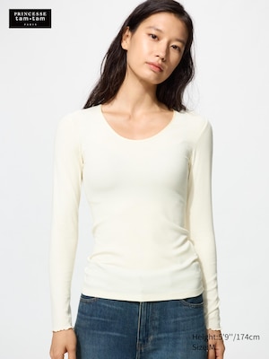 HEATTECH Extra Warm Cashmere Blend Ribbed Crew Neck T-Shirt
