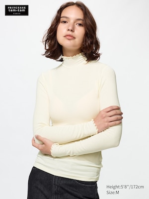 HEATTECH Extra Warm Cashmere Blend Ribbed High Neck T-Shirt
