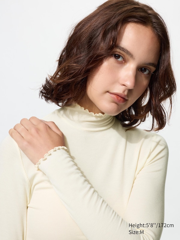 HEATTECH Extra Warm Cashmere Blend Ribbed High Neck T-Shirt