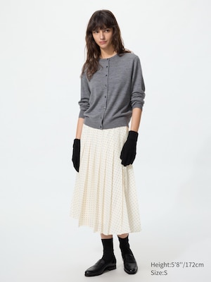 Chiffon Pleated Midi Skirt (Printed)