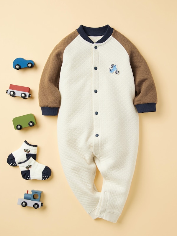 Quilted One Piece Outfit (Colour Block, Long Sleeve)
