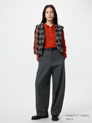 Brushed Jersey Barrel Leg Trousers
