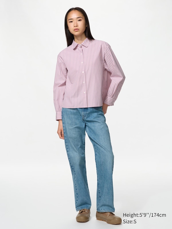 Cotton Volume Sleeve Shirt (Striped)