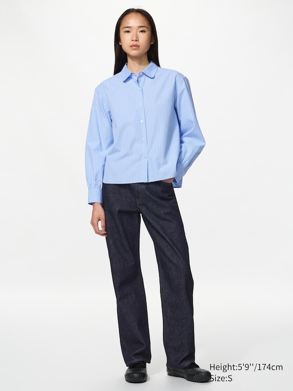 Cotton Volume Sleeve Shirt (Striped)