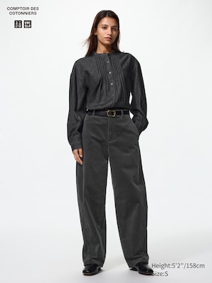 Corduroy Barrel Trousers (Shorter)