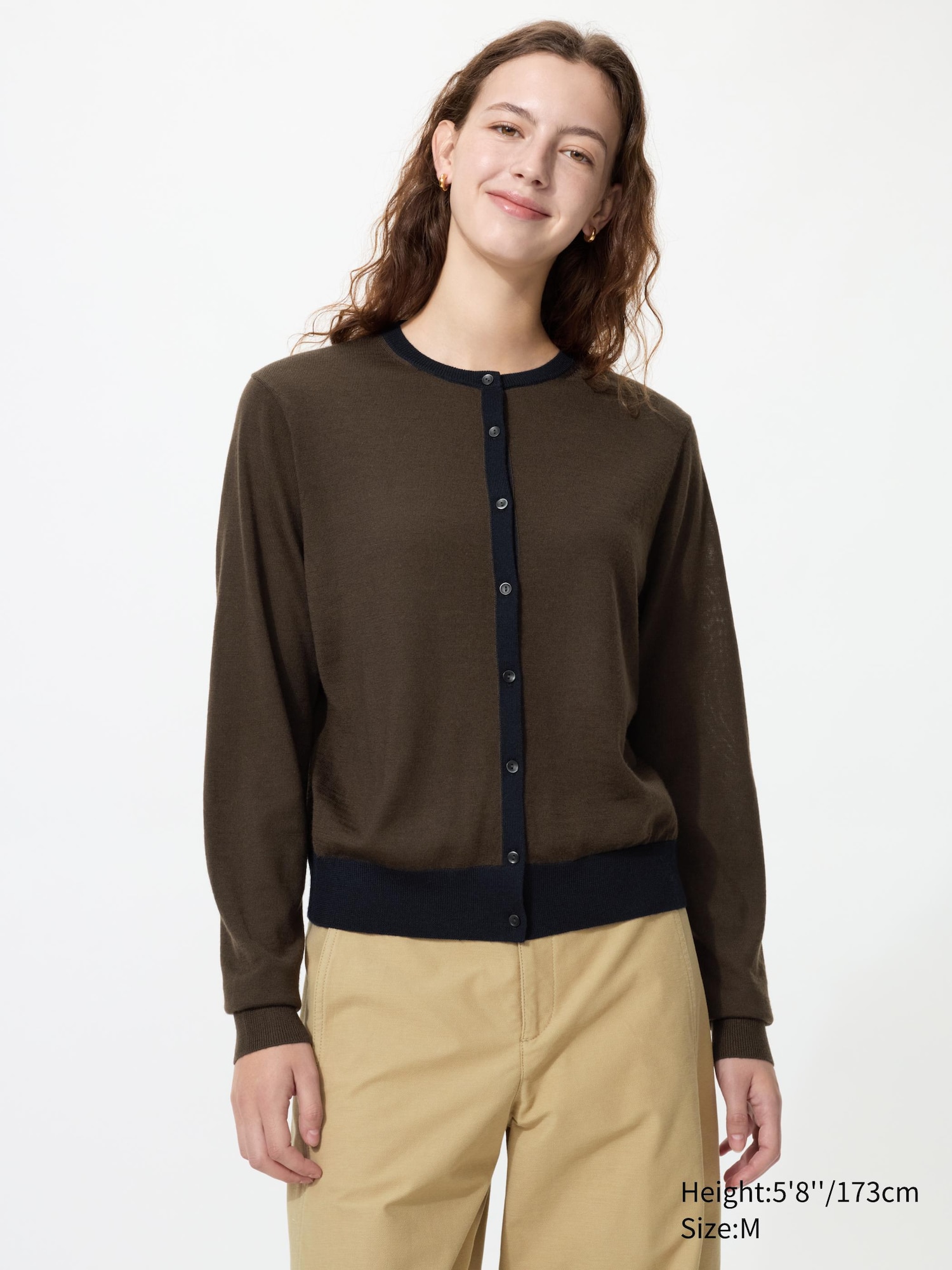 Merino Crew Neck Cardigan