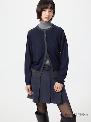 100% Merino Crew Neck Cardigan