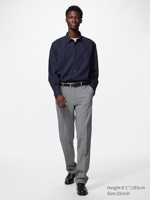 Smart 2-Way Stretch Trousers (Glen Checked, Longer)