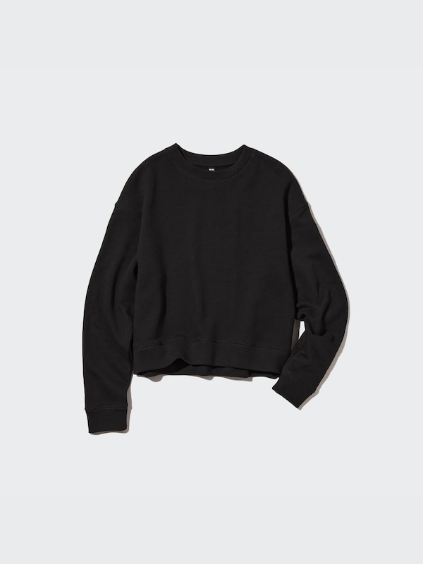 Sweater Crop Kerah Bulat Lengan Panjang