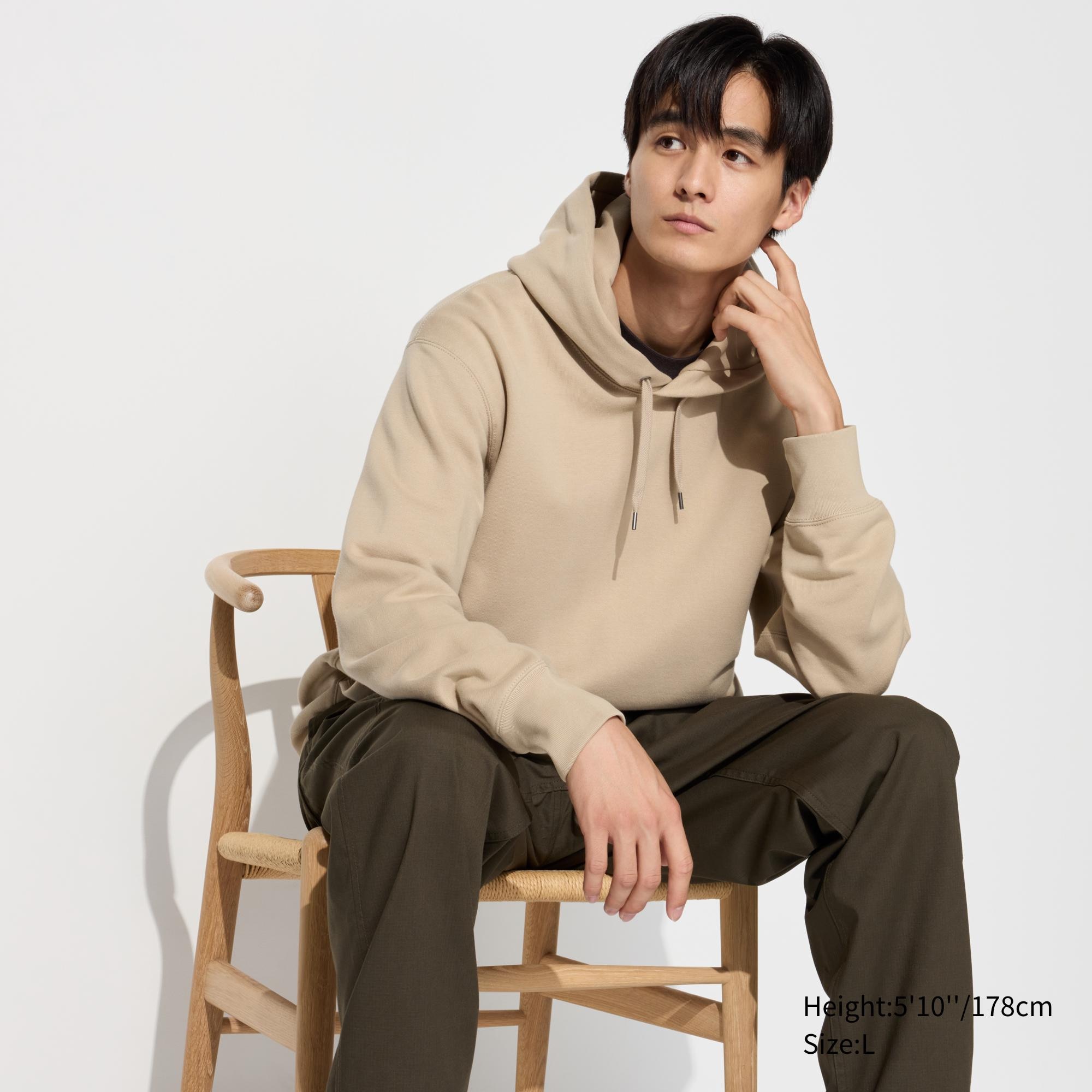 Long sleeve discount hooded sweatshirt uniqlo