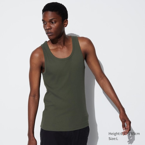 CDJapan : UNIQLO Dry Color Ribbed Tank Top (Size: Men M / Color