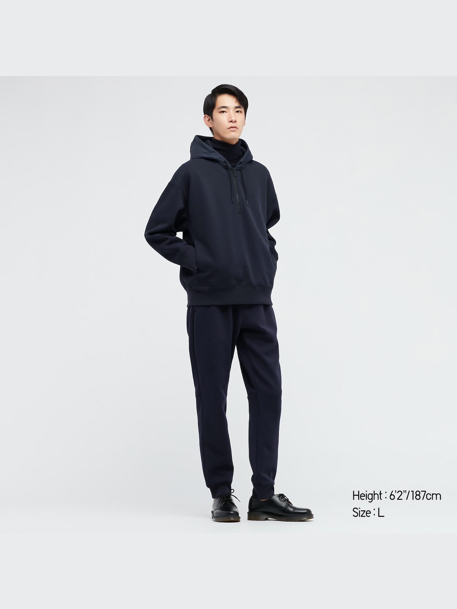 Men's +J Dry Sweat Half-Zip Pullover Hoodies | UNIQLO ID