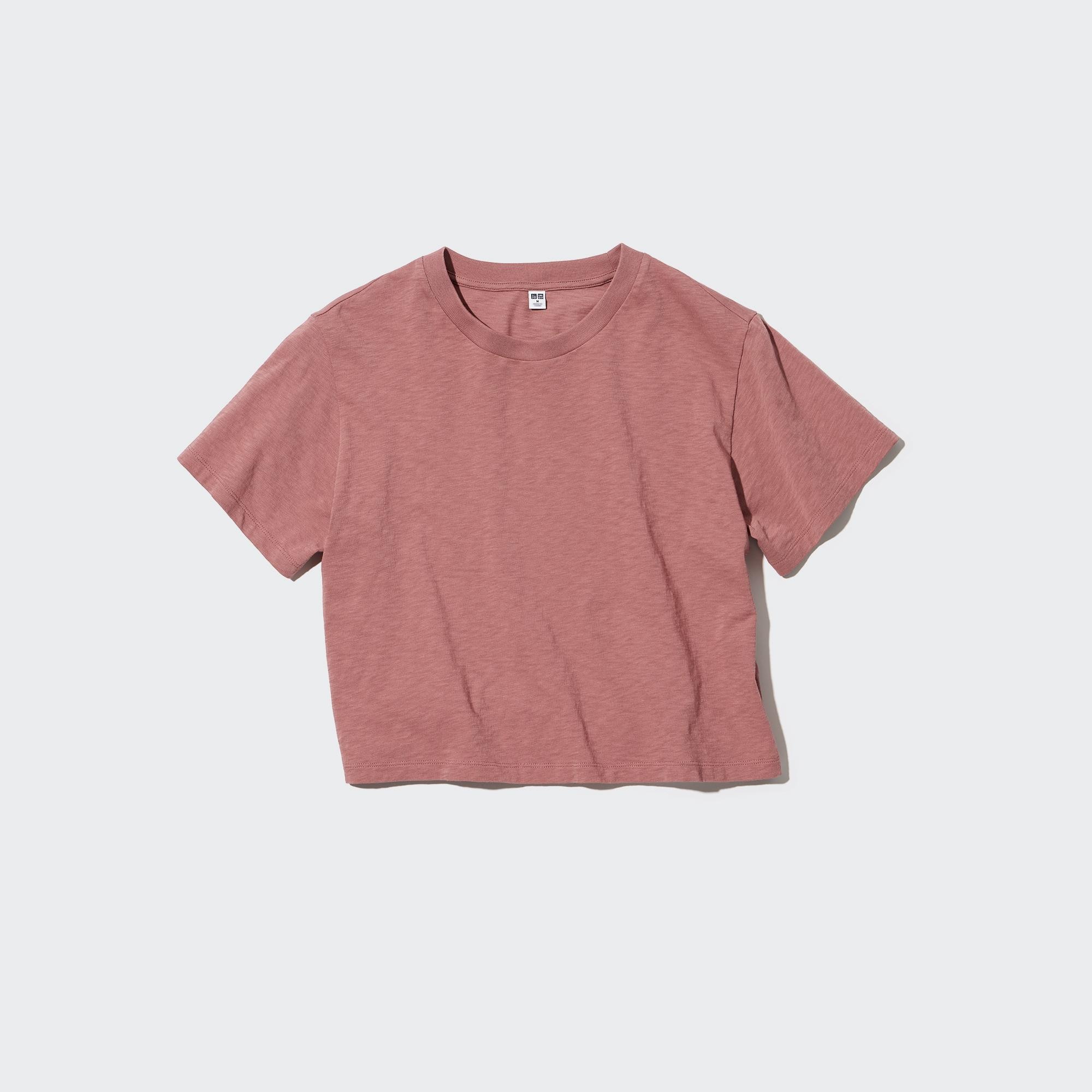 WOMEN'S SLUB JERSEY CROPPED CREW NECK T 