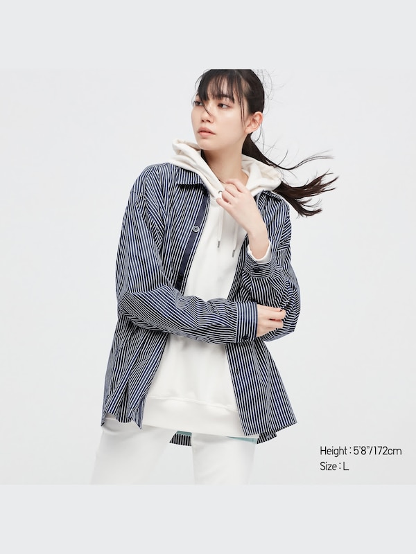 Kemeja Oversized Extra Fine Cotton Twill Garis (Pjg)