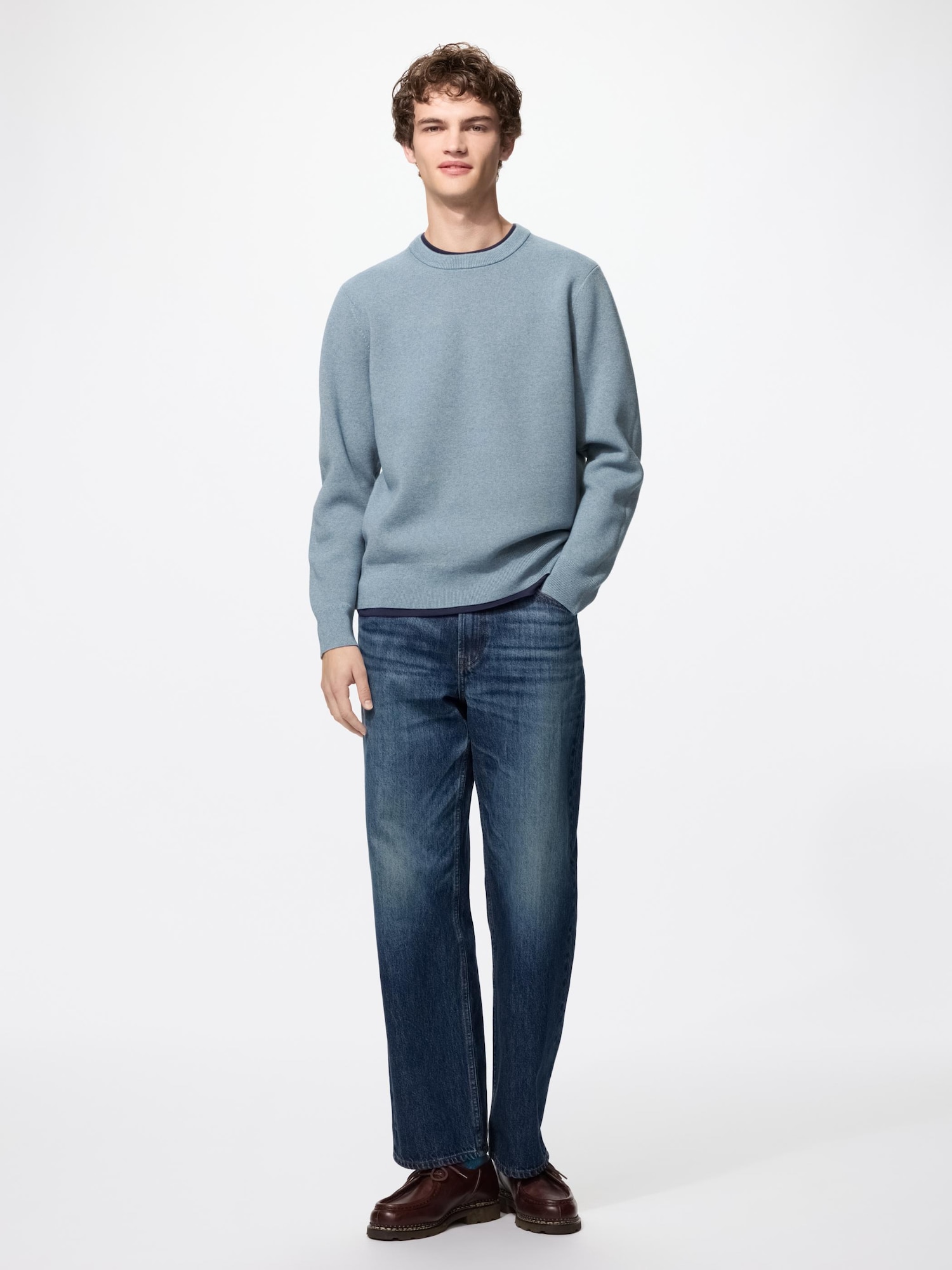 Unisex Washable Milano Ribbed Crew Neck Sweater | UNIQLO ID