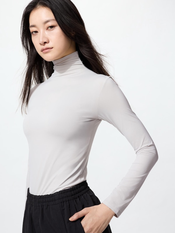 AIRism UV Protection High Neck T-Shirt | Long Sleeve