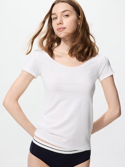 AIRism Scoop Neck T-Shirt Short Sleeve