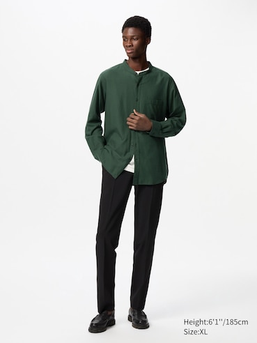 เสื้อเชิ้ต ทอ Twill คอตั้ง สัมผัสนุ่ม | แขนยาว