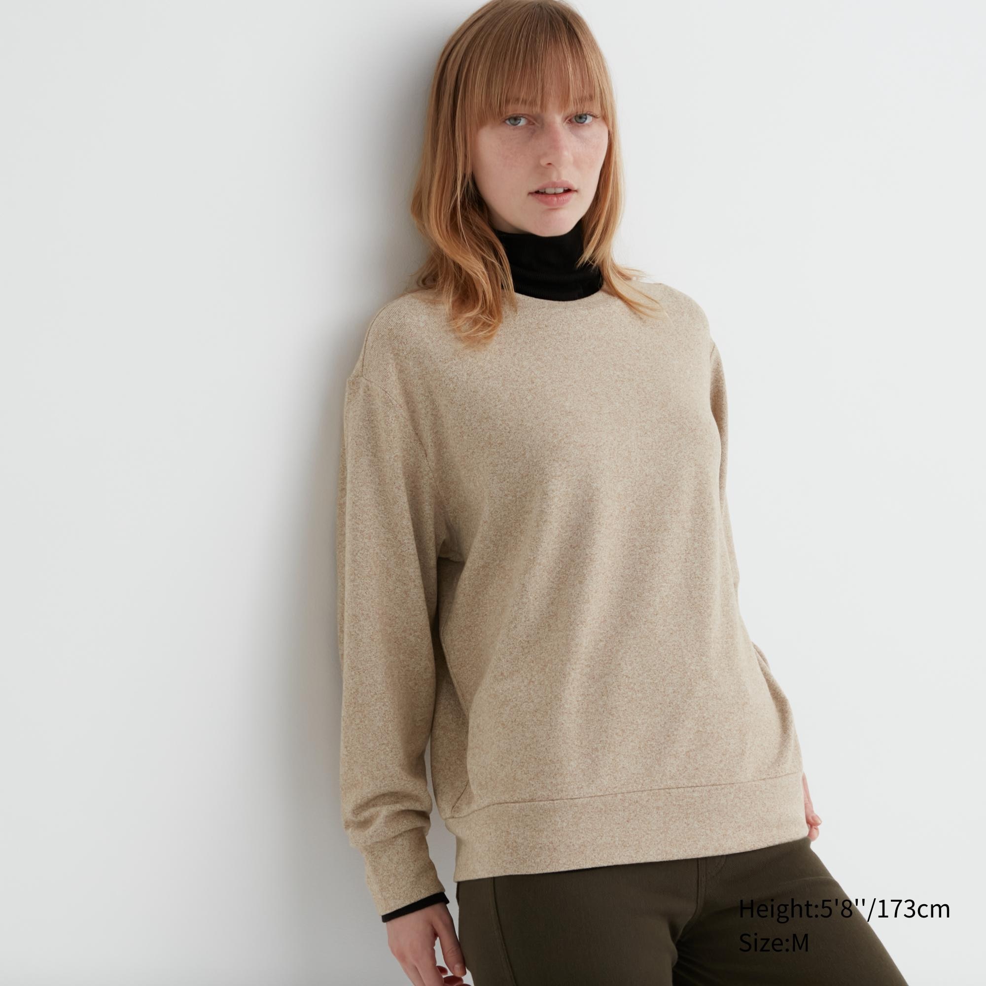 Womens crew neck 2025 fleece top