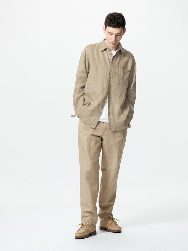 Celana Rileks Linen Blend