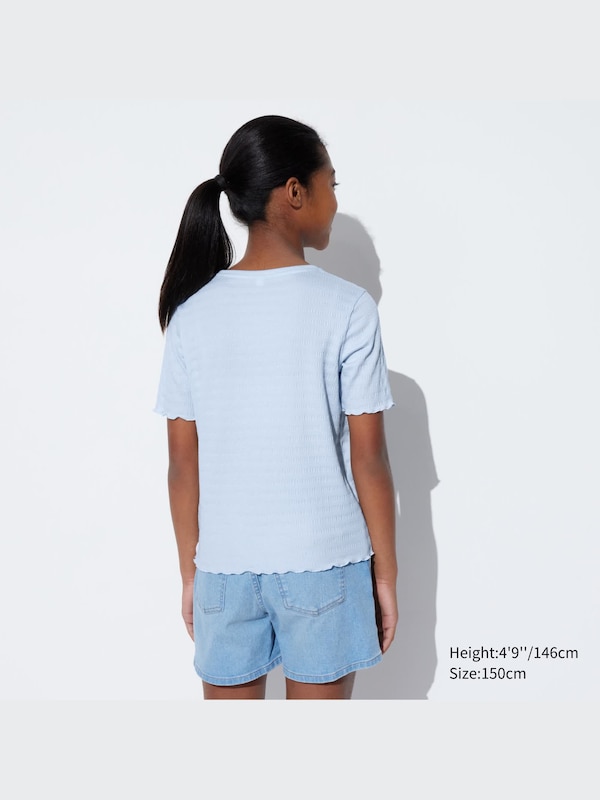 GIRLS T-Shirt Kerut Lembut | Lengan Pendek