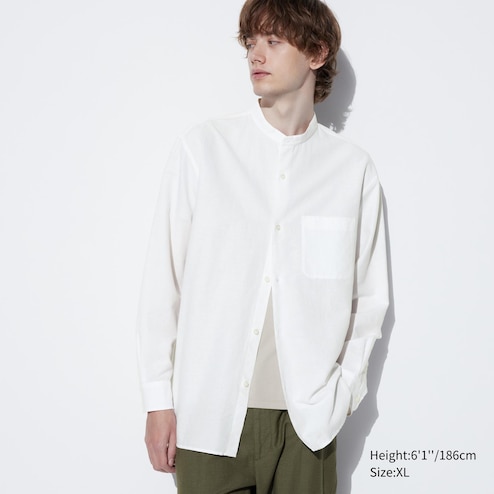 Jual Uniqlo Kemeja Linen Blend Kerah Tegak Lengan 3/4 455753 Original - Xs  Off White Di Seller Everythingjakarta - Bangka, Kota Jakarta Selatan