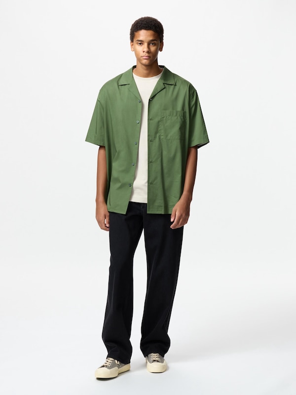 Modal Cotton Open Collar Shirt | Short Sleeve